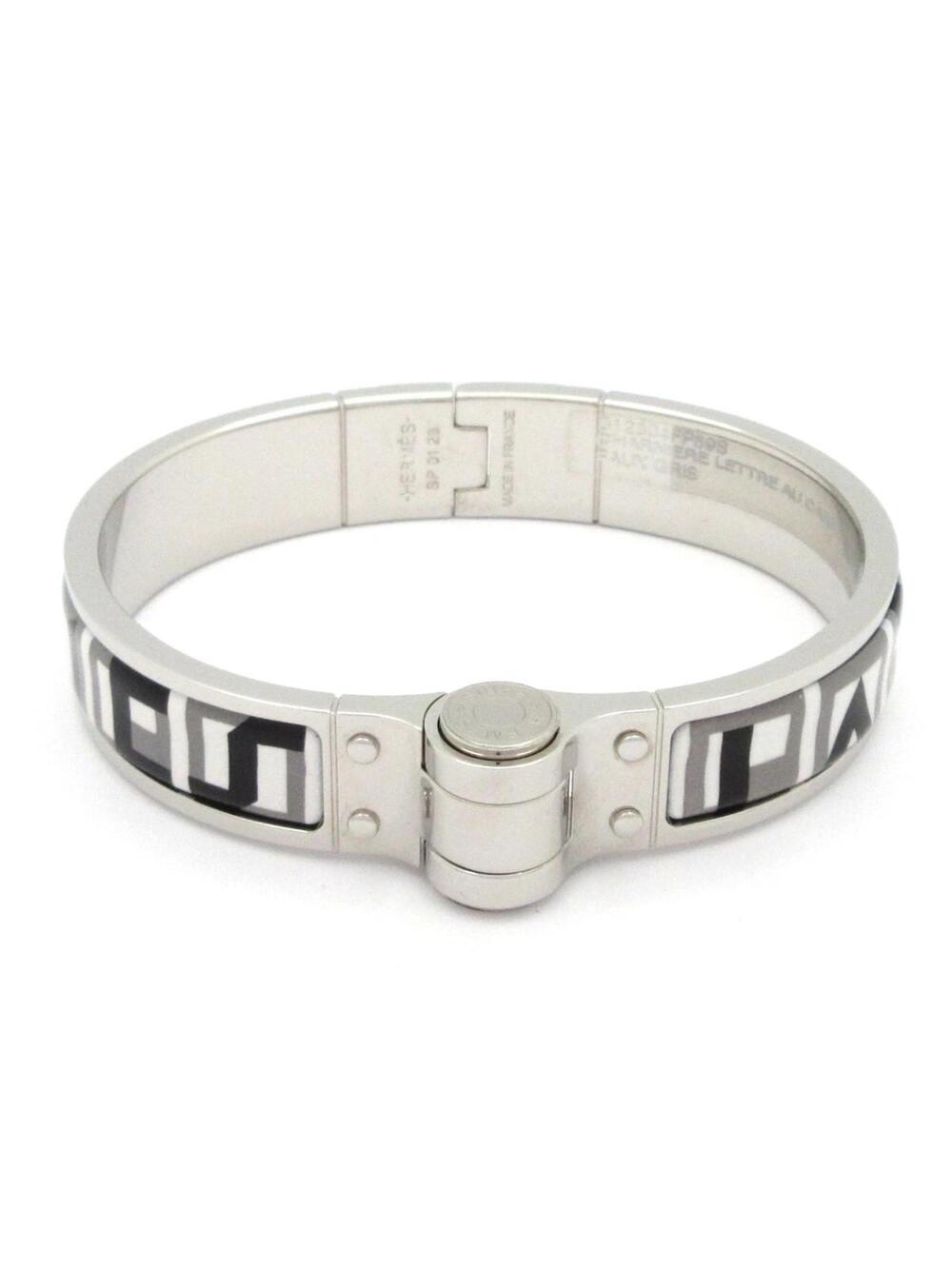 Hermes Selle Silver Gray Black Hardware #373946H89B